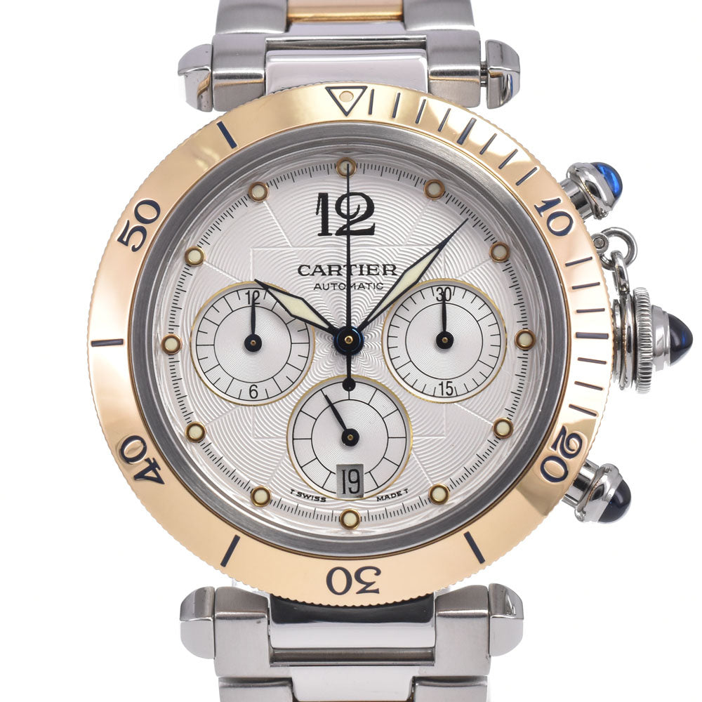 CARTIER Pasha W31036T6 Stainless Steel/K18YG Silver Dial Automatic Men's
 Watch O#148640