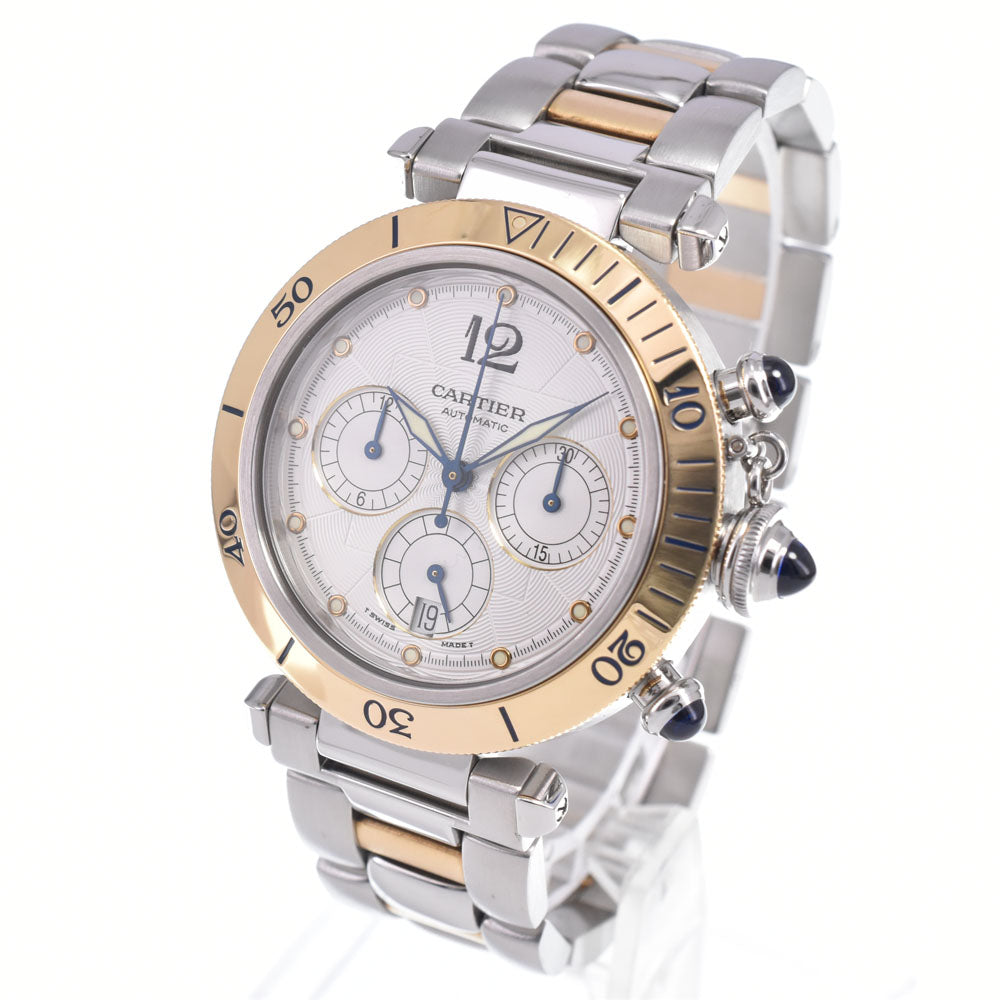 CARTIER Pasha W31036T6 Stainless Steel/K18YG Silver Dial Automatic Men's
 Watch O#148640
