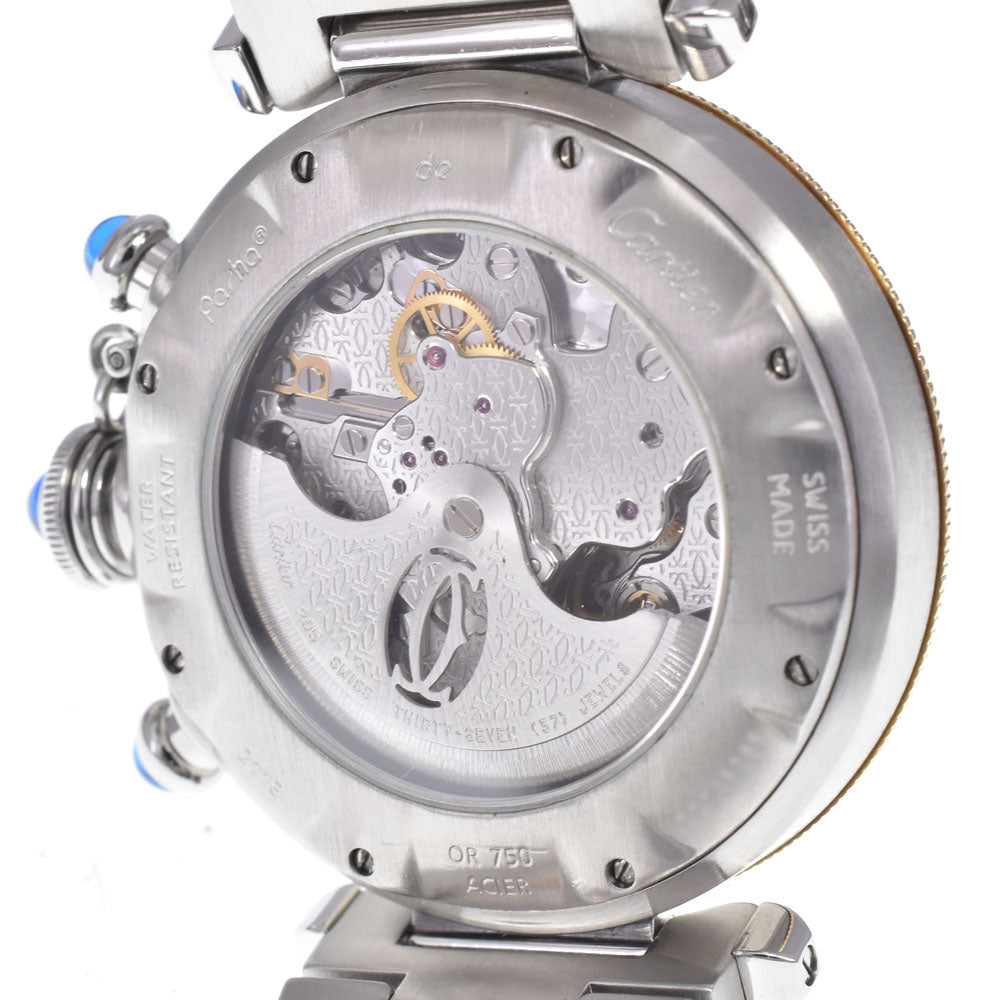 CARTIER Pasha W31036T6 Stainless Steel/K18YG Silver Dial Automatic Men's
 Watch O#148640