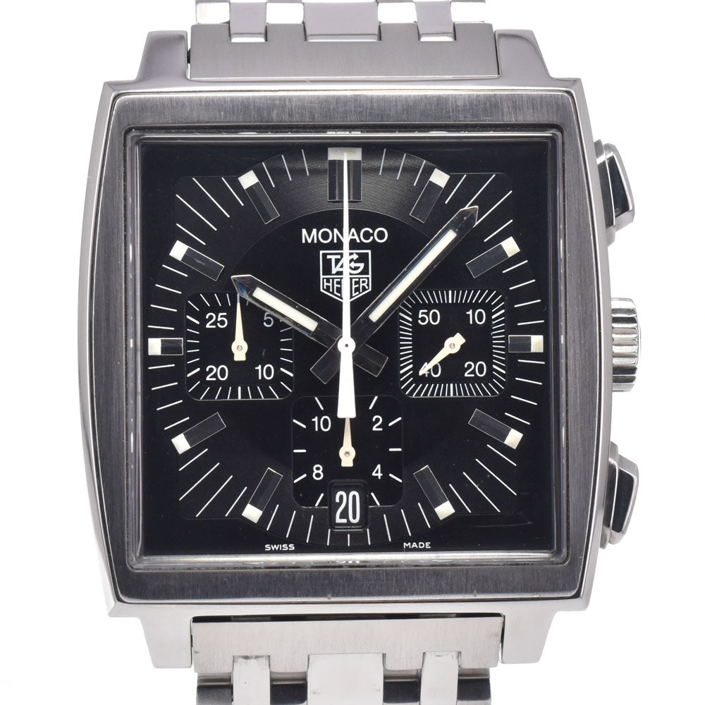 TAG HEUER Monaco CW2111-0 Chronograph black Dial Automatic Men's
 Watch O#148641