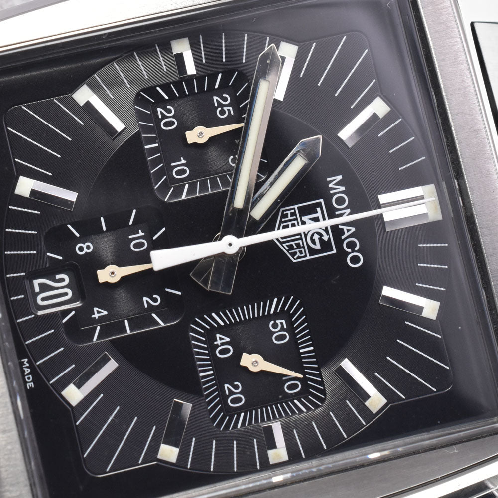 TAG HEUER Monaco CW2111-0 Chronograph black Dial Automatic Men's
 Watch O#148641