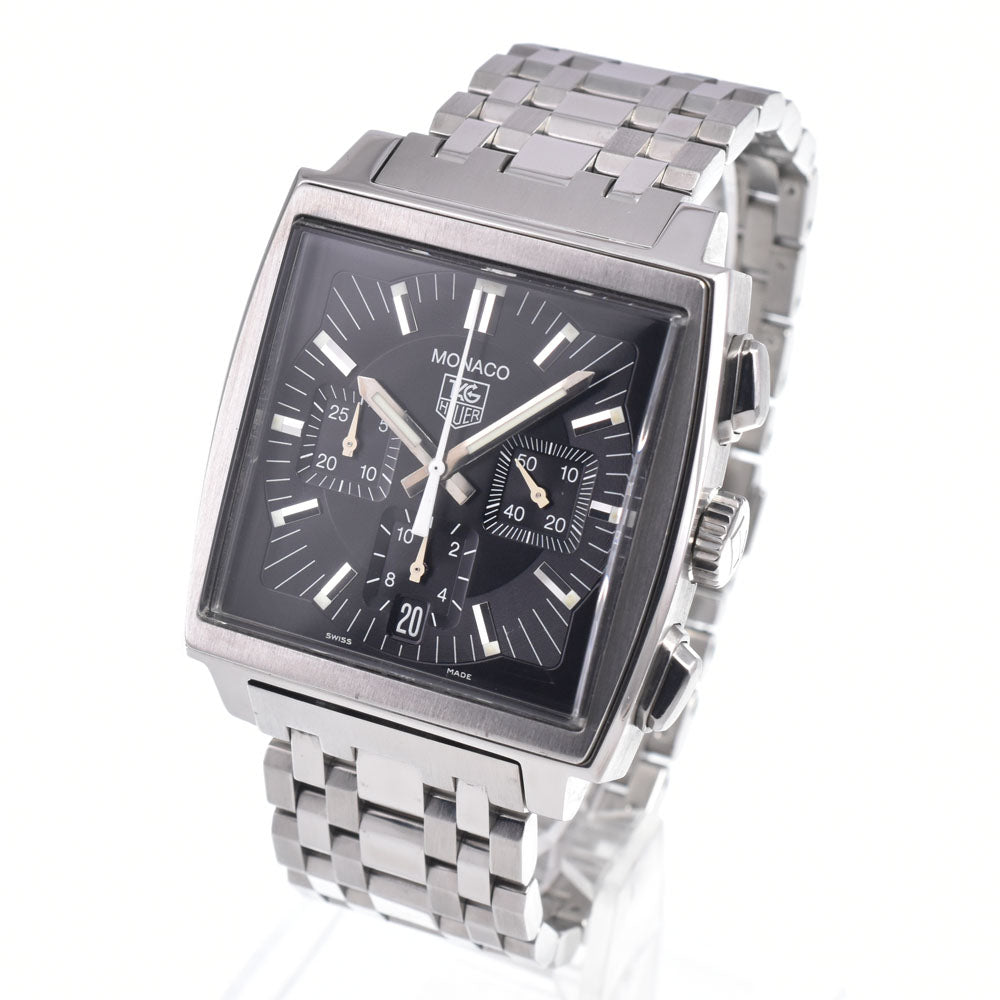 TAG HEUER Monaco CW2111-0 Chronograph black Dial Automatic Men's
 Watch O#148641