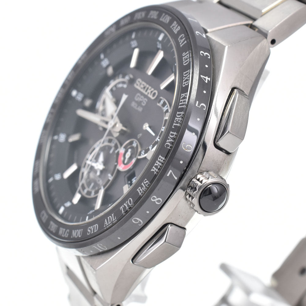with paper SEIKO Astron SBXB123/8X53-0AV0 Titanium / ceramic black Dial GPS Solar Men's
 Watch M#148653