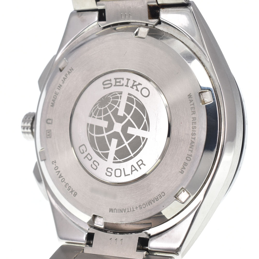 with paper SEIKO Astron SBXB123/8X53-0AV0 Titanium / ceramic black Dial GPS Solar Men's
 Watch M#148653