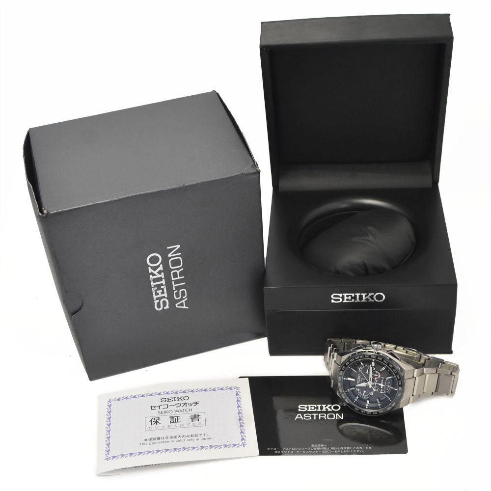 with paper SEIKO Astron SBXB123/8X53-0AV0 Titanium / ceramic black Dial GPS Solar Men's
 Watch M#148653