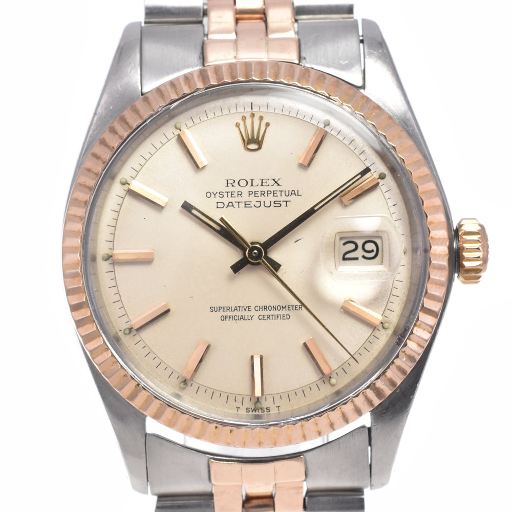 ROLEX Oyster Perpetual DATEJUST Ref.1601 vintage Stainless Steel/K18PG Cal.1570 Silver Dial Automatic Men's
 Watch O#148654