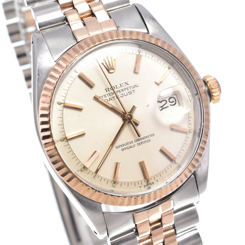 ROLEX Oyster Perpetual DATEJUST Ref.1601 vintage Stainless Steel/K18PG Cal.1570 Silver Dial Automatic Men's
 Watch O#148654