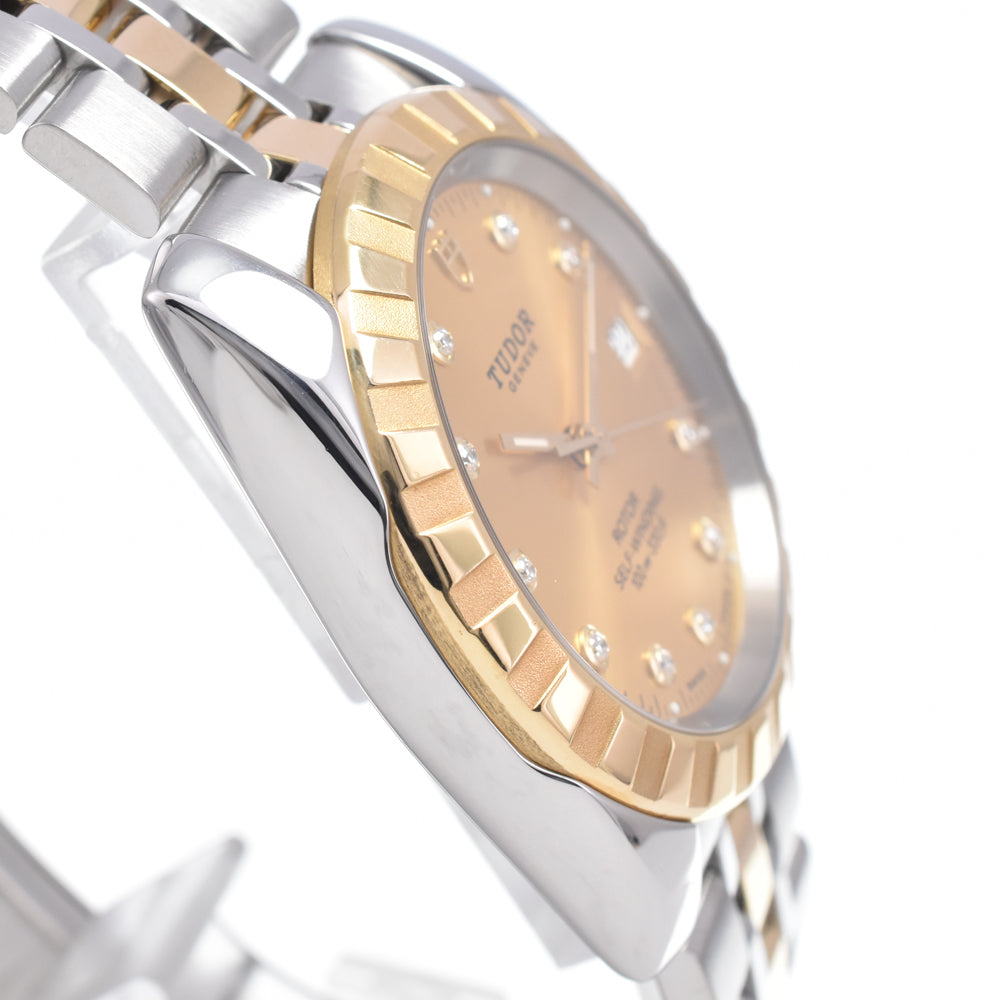 TUDOR Classic Date 21013 Stainless Steel/Yellow Gold 10P Diamonds gold Dial Automatic Men's
 Watch N#148665