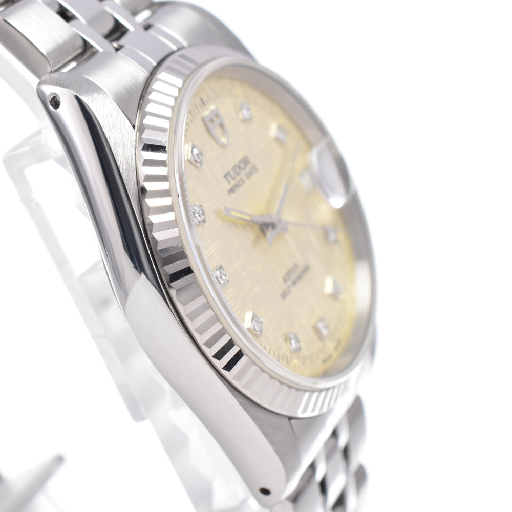 with paper TUDOR Prince Date 74034 WG Bezel 10P Diamonds Silver Dial Automatic Men's
 Watch O#148666