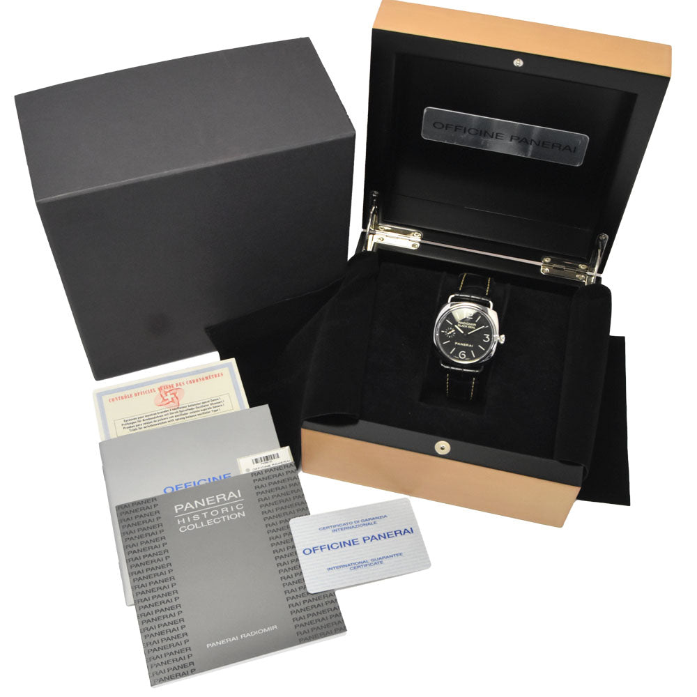 with paper PANERAI Radio meal black seal PAM00183 black Dial Hand Winding Men's
 Watch N#148672