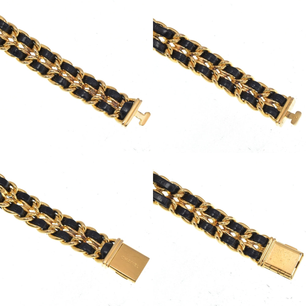 CHANEL Premiere L H0001 Gold Plated / Leather black Dial Quartz Ladies
 Watch N#148673