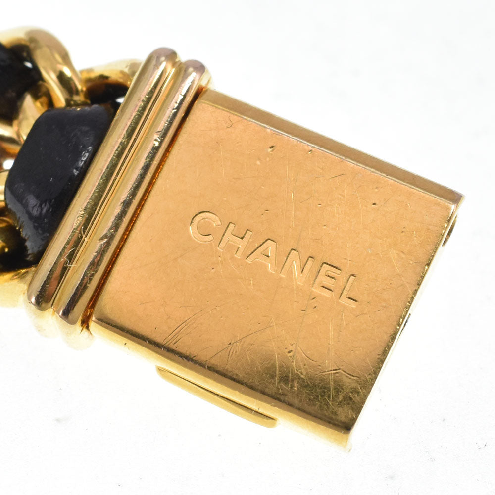 CHANEL Premiere L H0001 Gold Plated / Leather black Dial Quartz Ladies
 Watch N#148673