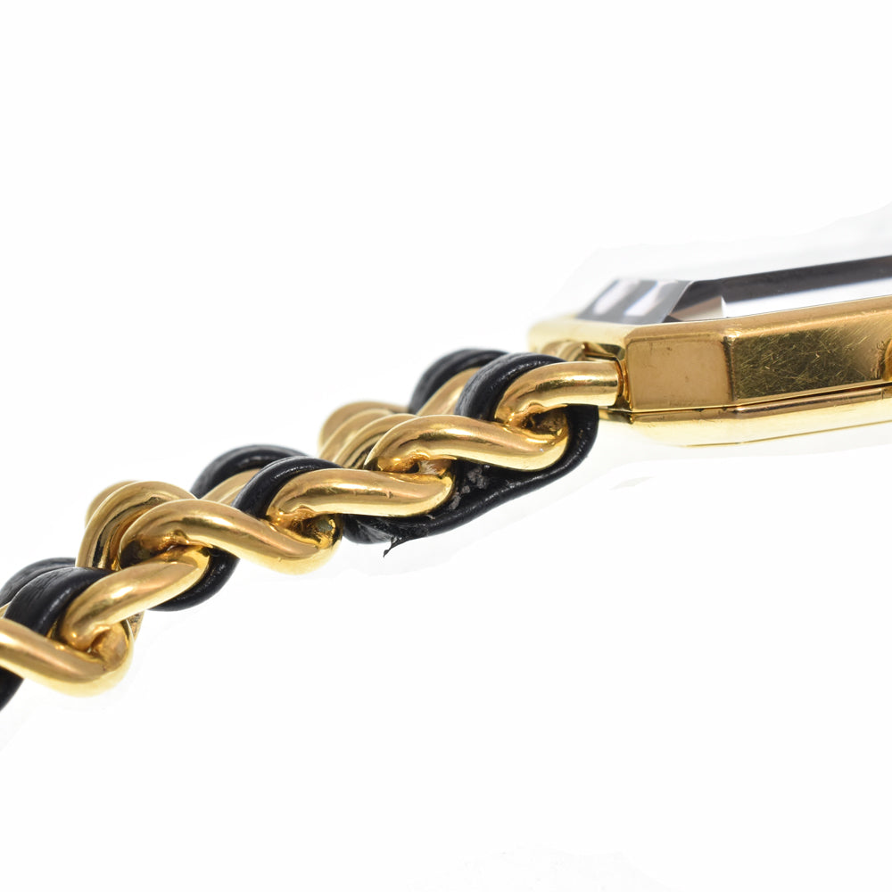 CHANEL Premiere L Gold Plated / Leather black Dial Quartz Ladies
 Watch N#148677