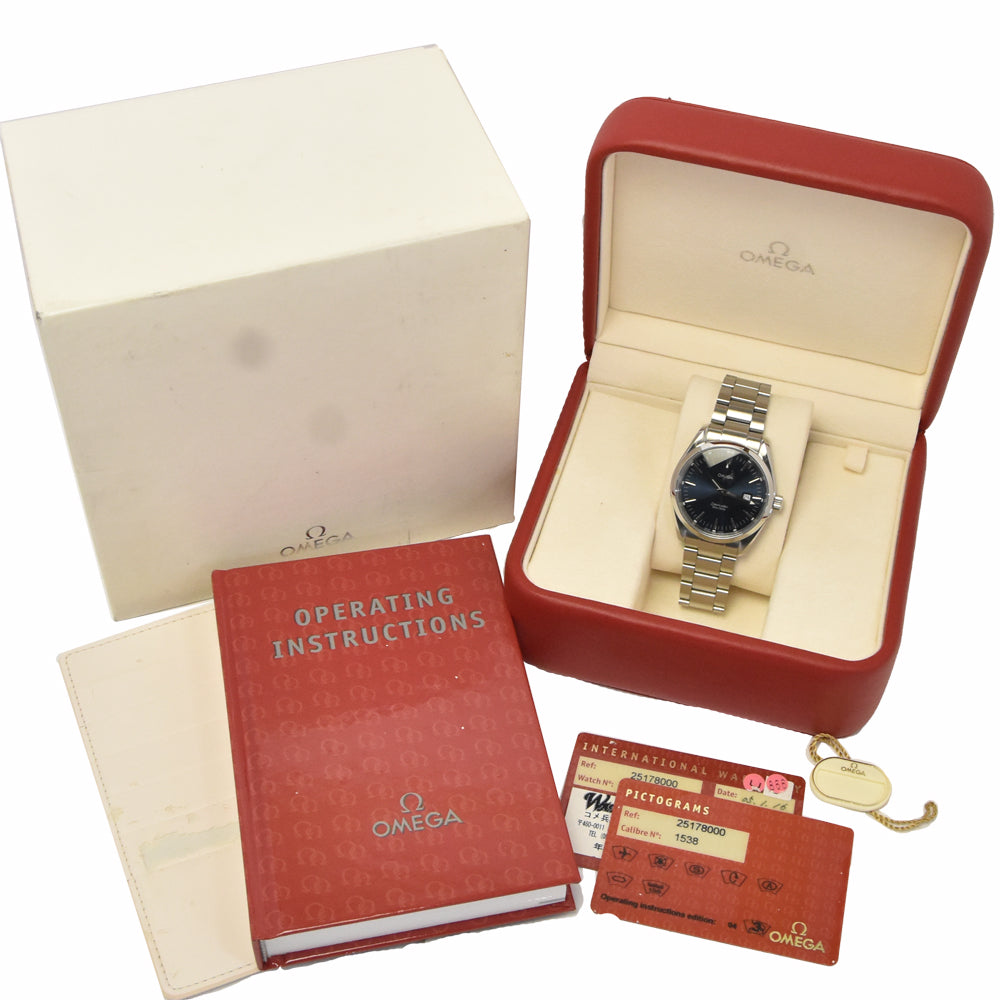 with paper OMEGA Seamaster Aqua Terra 2517.80 Date blue Dial Quartz Men's
 Watch N#148680
