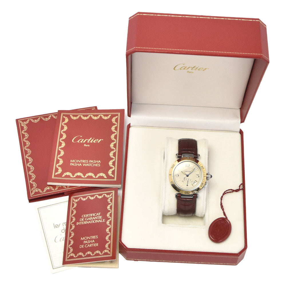 with paper CARTIER Pasha 38mm Date Silver Dial Automatic Men's
 Watch N#148681
