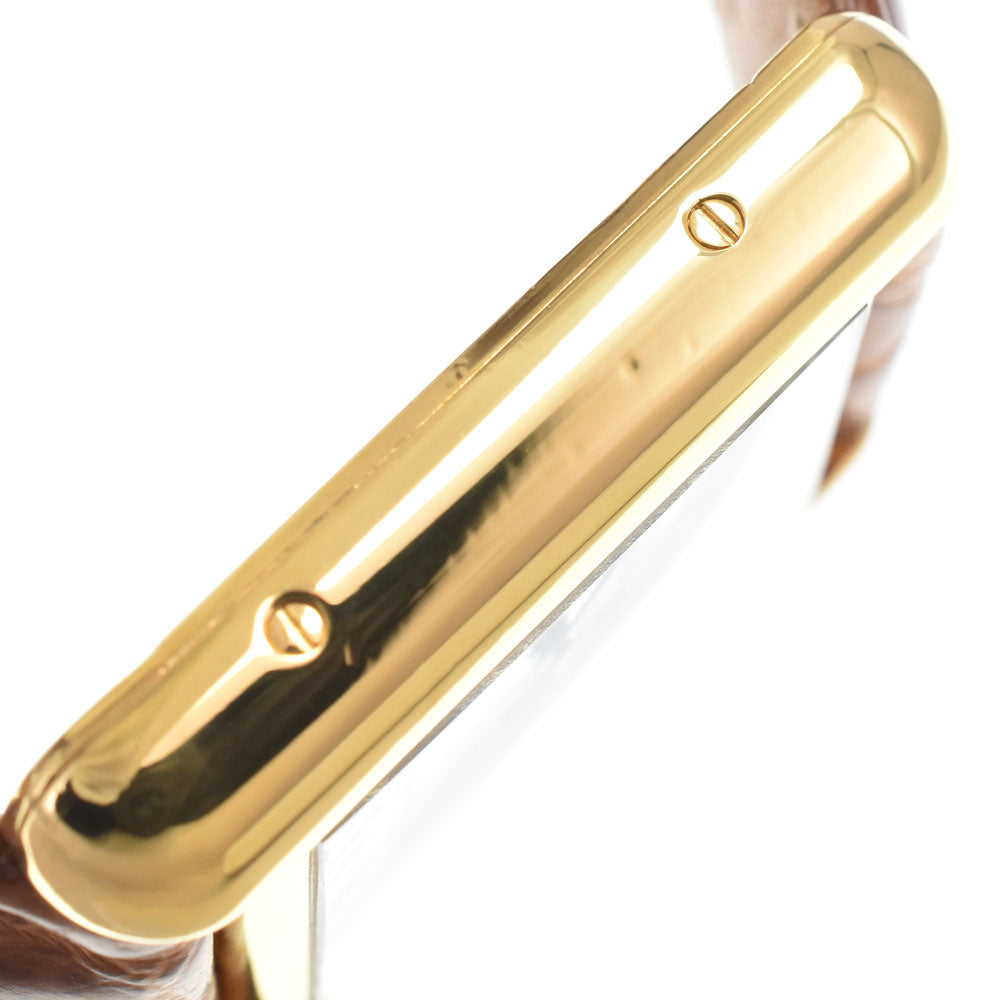 CARTIER Must tank SM W1018587 SV925 (Gold Plated) / Leather blue Dial Quartz Ladies
 Watch N#148682