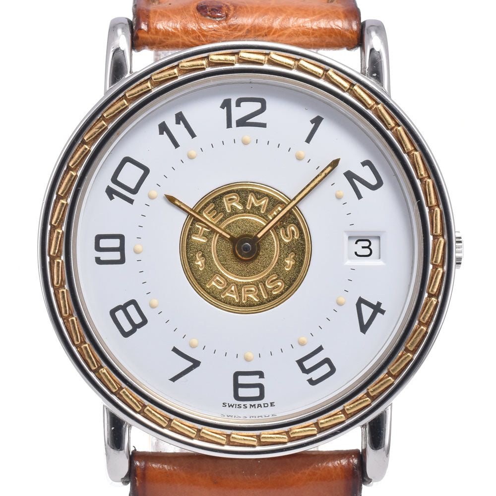 with paper HERMES Serie Date White gold Dial Quartz Men's
 Watch O#148695