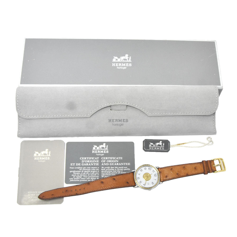 with paper HERMES Serie Date White gold Dial Quartz Men's
 Watch O#148695