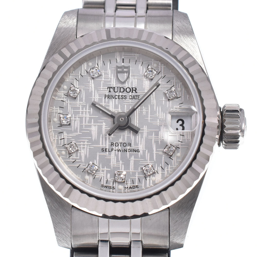 TUDOR Princess date 92514 WG bezel 10P diamonds Silver Dial Automatic Ladies
 Watch N#148703