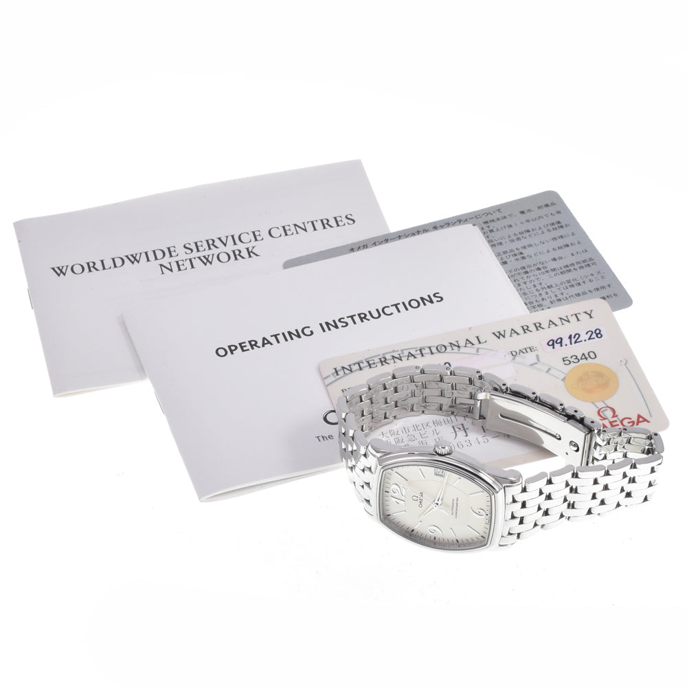 with paper OMEGA De Ville Prestige Tonneau 4503.31.0﻿0 Silver Dial Automatic Men's
 Watch N#148705