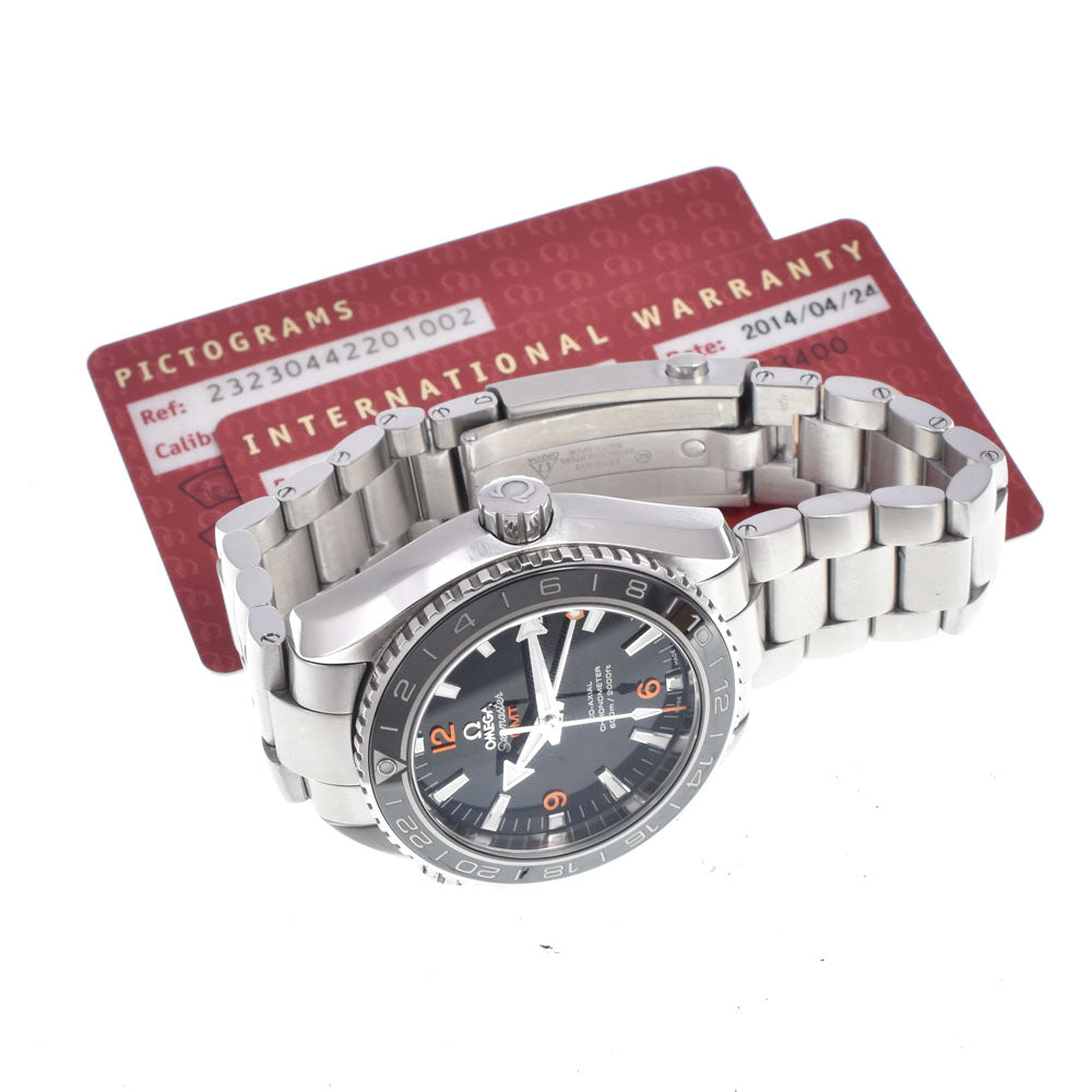 with paper OMEGA Seamaster Planet Ocean 232.30.44.22.01.002 GMT black Dial Automatic Men's
 Watch P#148708