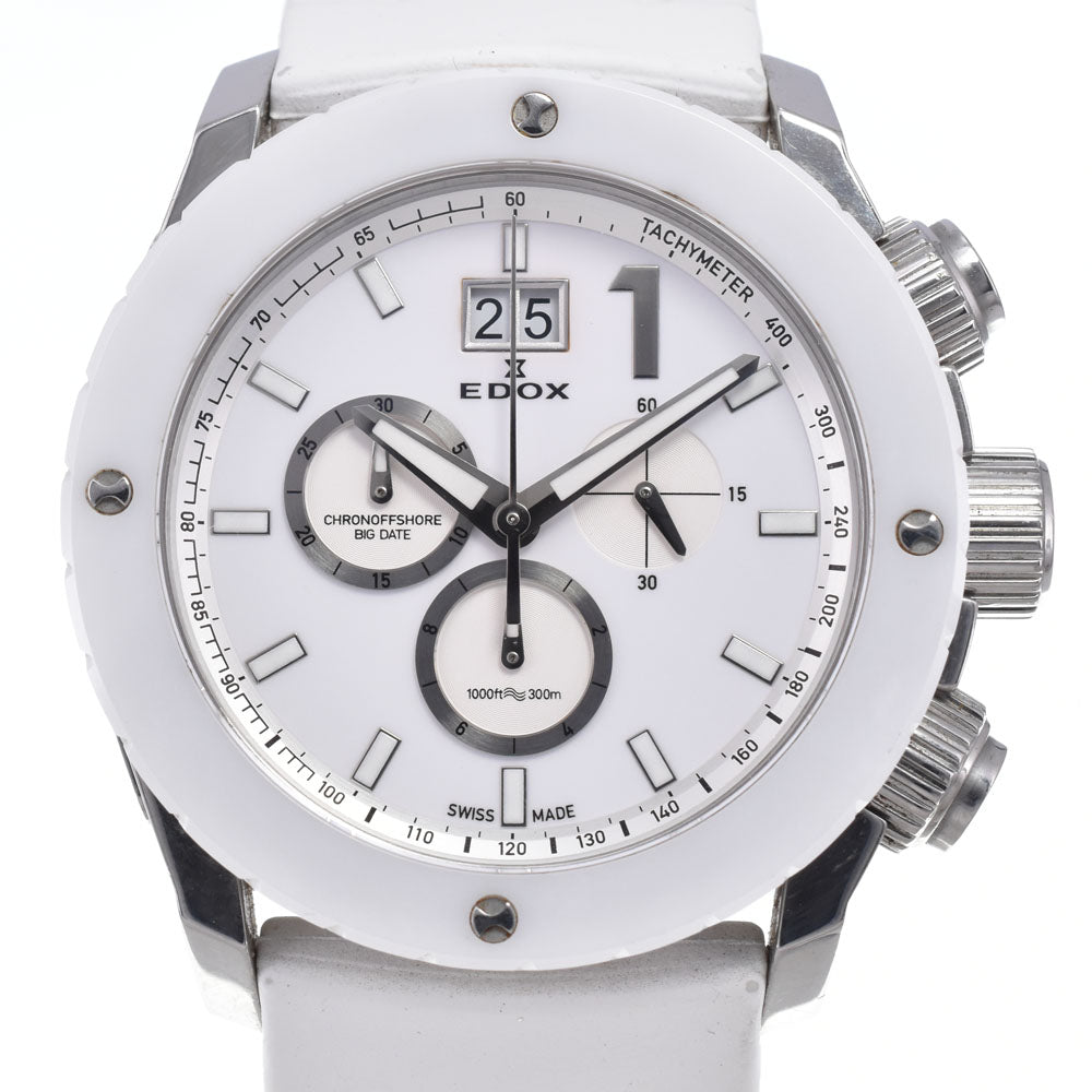 EDOX Class 1 chrono offshore 10020-3B-BN2 Chronograph Big Date white Dial Quartz Men's
 Watch N#148710