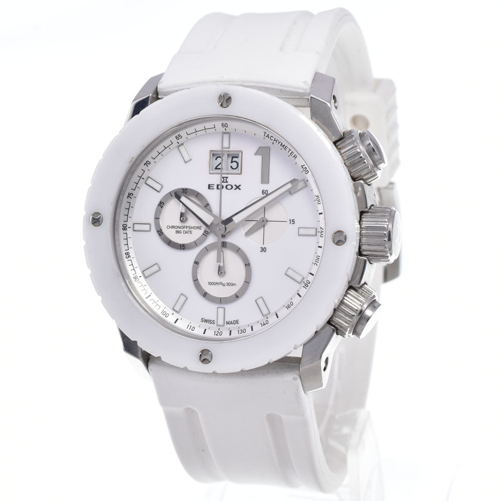 EDOX Class 1 chrono offshore 10020-3B-BN2 Chronograph Big Date white Dial Quartz Men's
 Watch N#148710