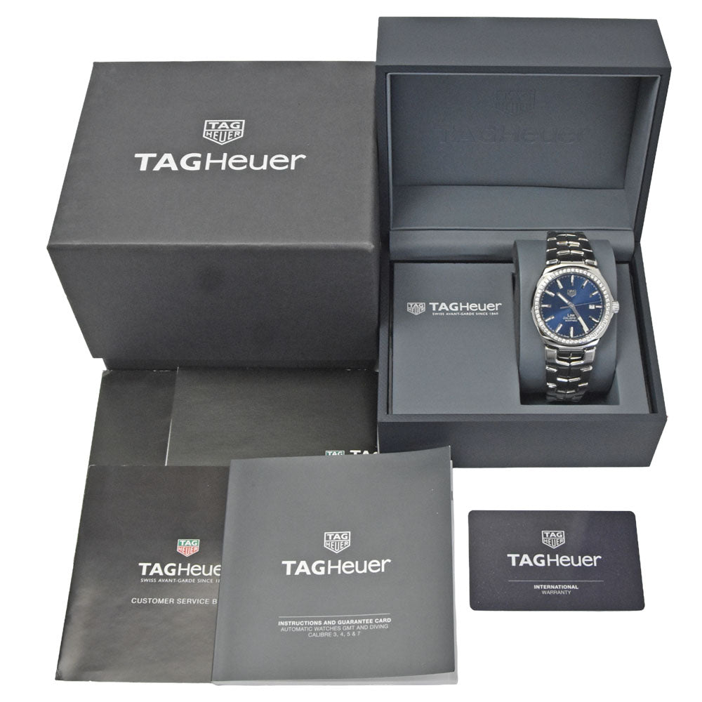 with paper TAG HEUER Link caliber 5 WBC2113.BA0603 Diamond Bezel blue Dial Automatic Men's
 Watch R#148716