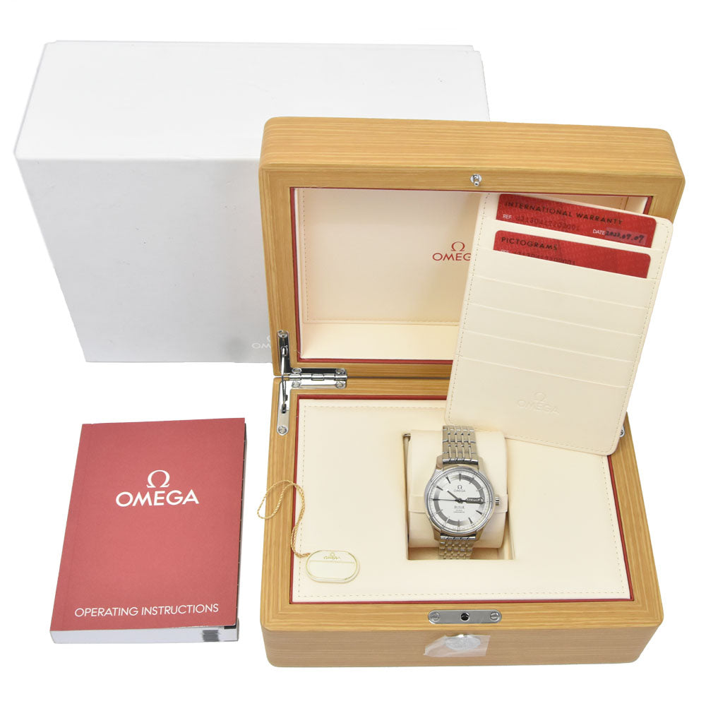 with paper OMEGA De Ville Hour Vision 431.30.41.22.02.001 Date Co-Axial Chronometer Annual Calendar Silver Dial Automatic Men's
 Watch Q#148731