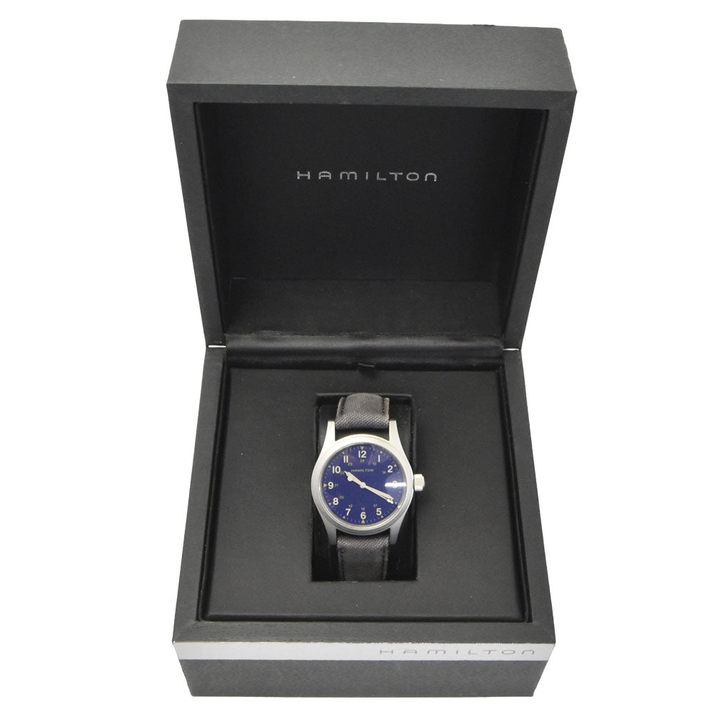 HAMILTON Khaki field H694190 blue Dial Hand Winding Men's
 Watch N#148749