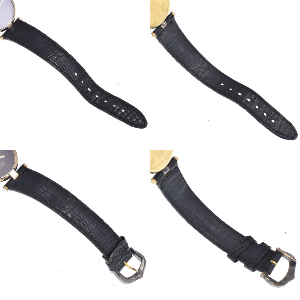 CARTIER Must Vendome SV925 (Gold Plated) / Leather black Dial Quartz Ladies
 Watch N#148755