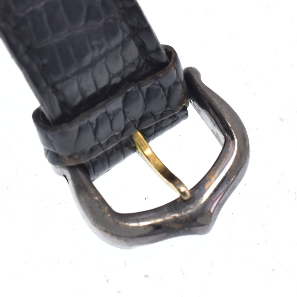 CARTIER Must Vendome SV925 (Gold Plated) / Leather black Dial Quartz Ladies
 Watch N#148755