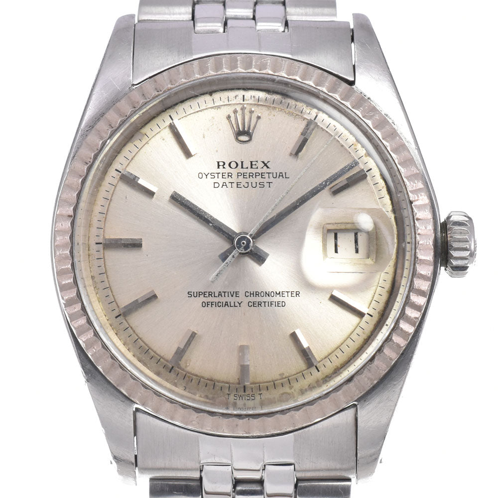 ROLEX DATEJUST 1601 vintage Cal.1570 Snow White WG Bezel Silver Dial Automatic Men's
 Watch B#148759