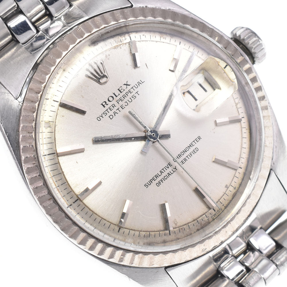 ROLEX DATEJUST 1601 vintage Cal.1570 Snow White WG Bezel Silver Dial Automatic Men's
 Watch B#148759