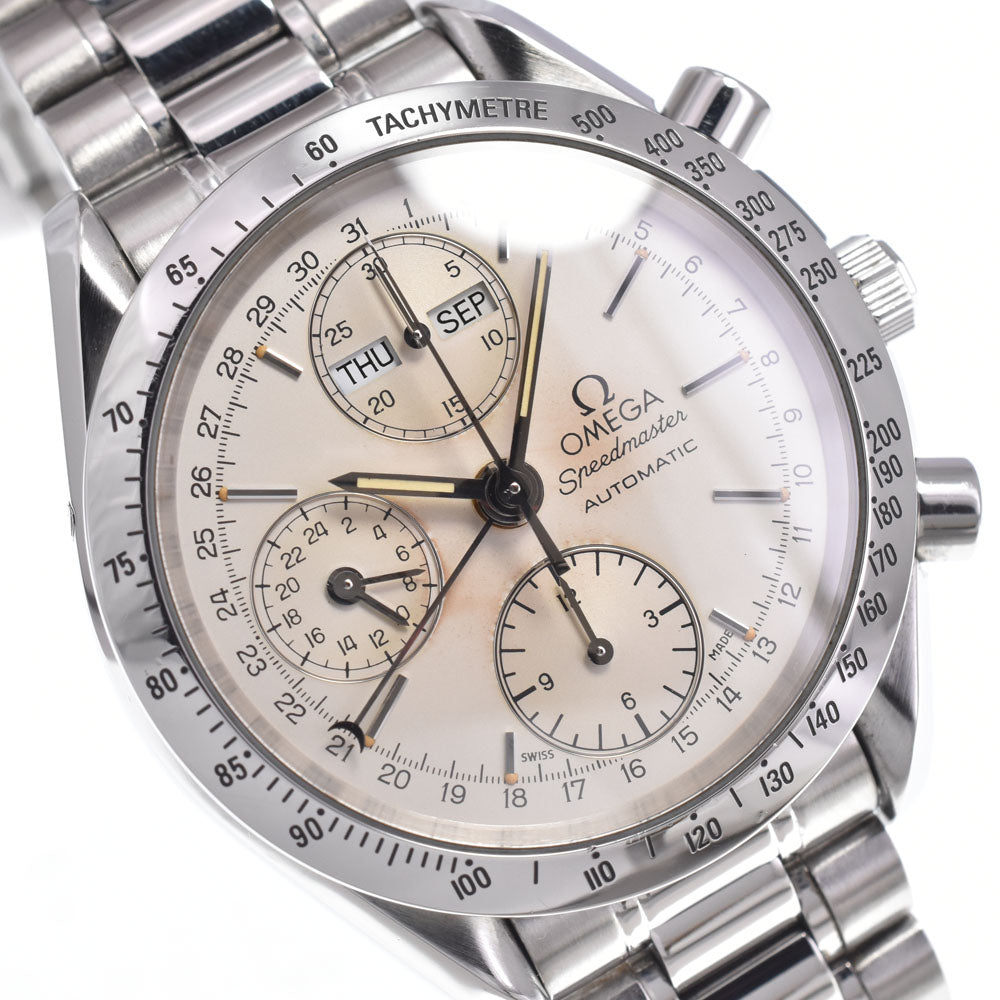 with paper OMEGA Speedmaster 3521.30 Triple calendar Silver Dial Automatic Men's
 Watch O#148765