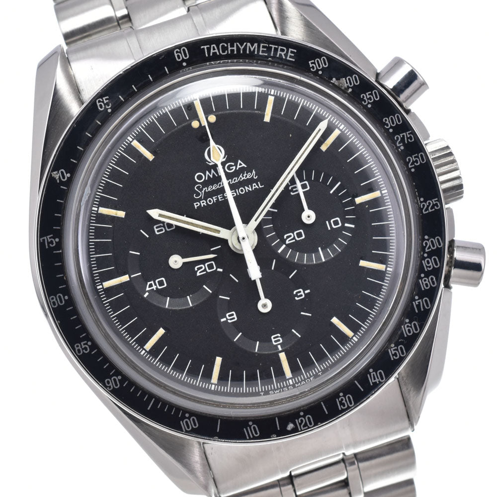 OMEGA Speedmaster Professional 5th Generation 145022-69ST vintage Step Dial Long Straight Writing black Dial Hand Winding Men's
 Watch O#148802