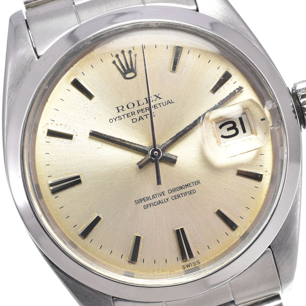 ROLEX Oyster perpetual date 1500 vintage Cal.1560 Silver Dial Automatic Men's
 Watch Q#148814