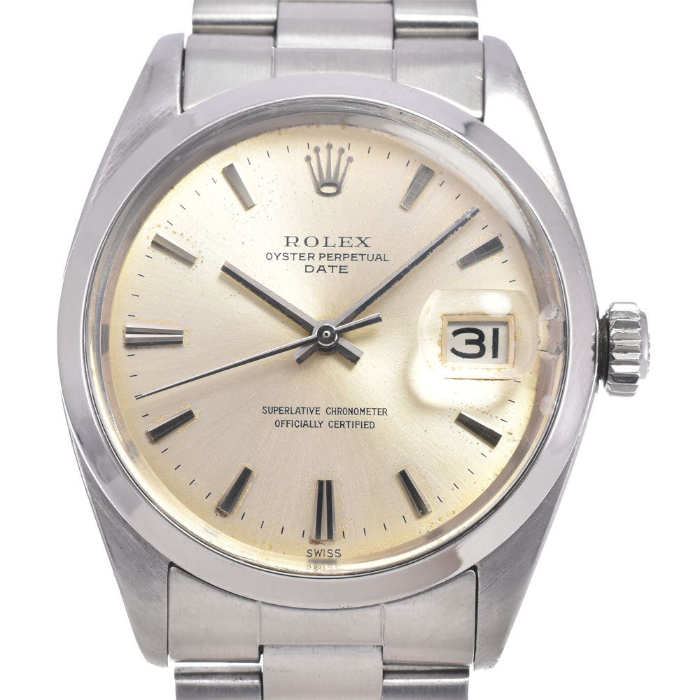 ROLEX Oyster perpetual date 1500 vintage Cal.1560 Silver Dial Automatic Men's
 Watch Q#148814