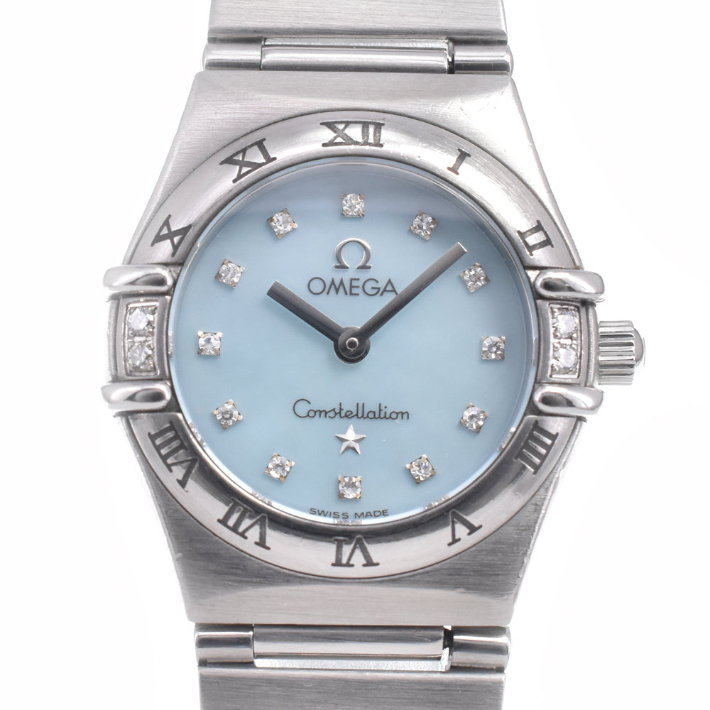 with paper OMEGA Constellation Mini 1567.86 diamond Light blue shell Dial Quartz Ladies
 Watch B#148818