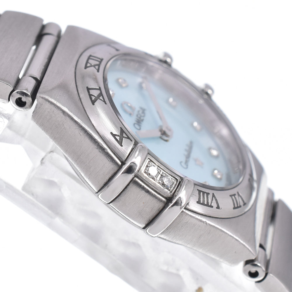 with paper OMEGA Constellation Mini 1567.86 diamond Light blue shell Dial Quartz Ladies
 Watch B#148818