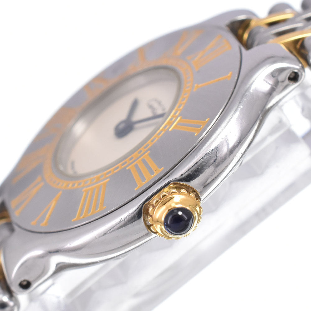 CARTIER Must21 W10051F4 Stainless Steel/Gold Plated Ivory Dial Quartz Ladies
 Watch N#148826