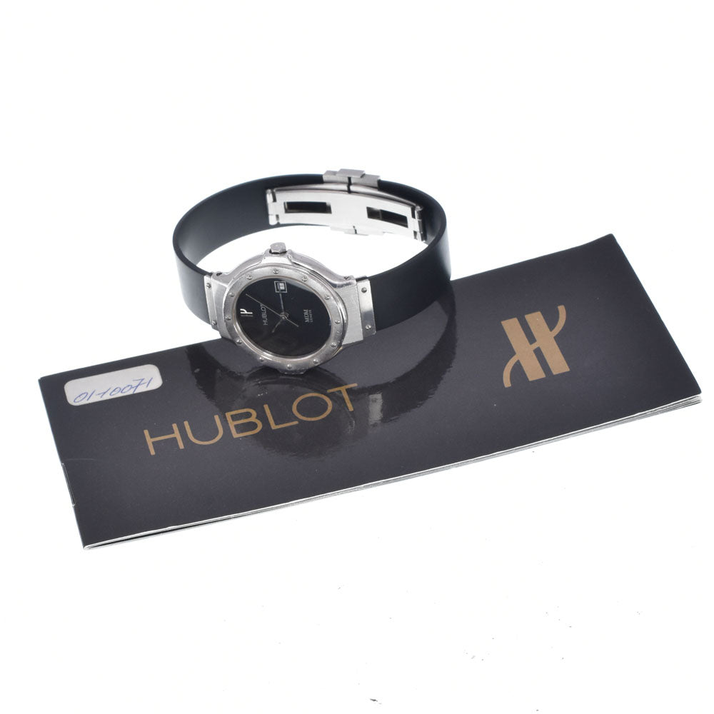with paper HUBLOT MDM Classic 1390.100.1 Date Stainless Steel / Rubber black Dial Quartz Ladies
 Watch O#148829