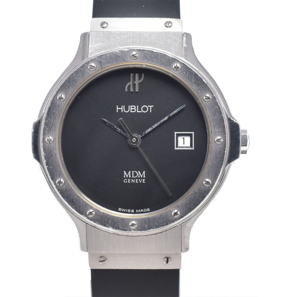with paper HUBLOT MDM Classic 1390.100.1 Date Stainless Steel / Rubber black Dial Quartz Ladies
 Watch O#148829