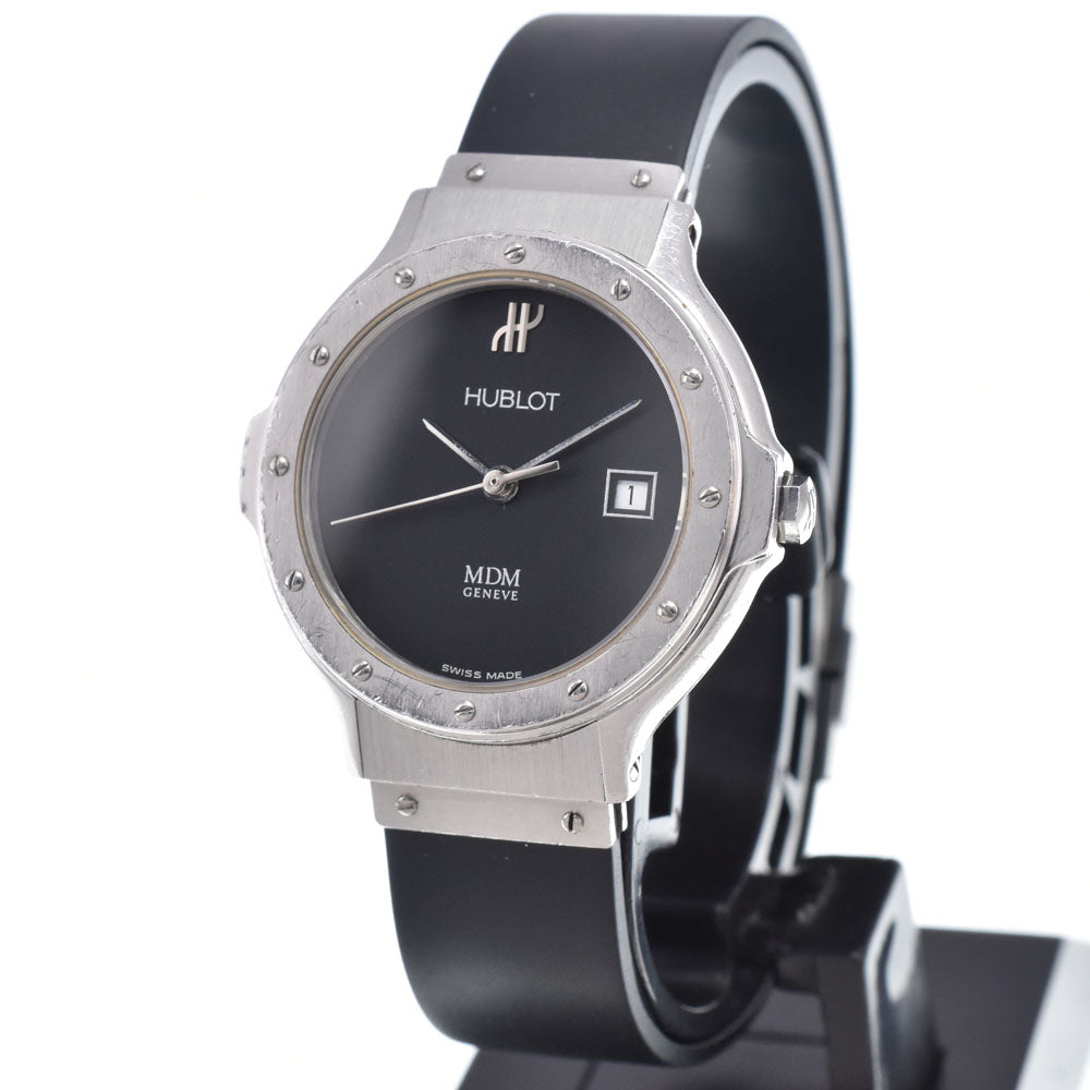 with paper HUBLOT MDM Classic 1390.100.1 Date Stainless Steel / Rubber black Dial Quartz Ladies
 Watch O#148829