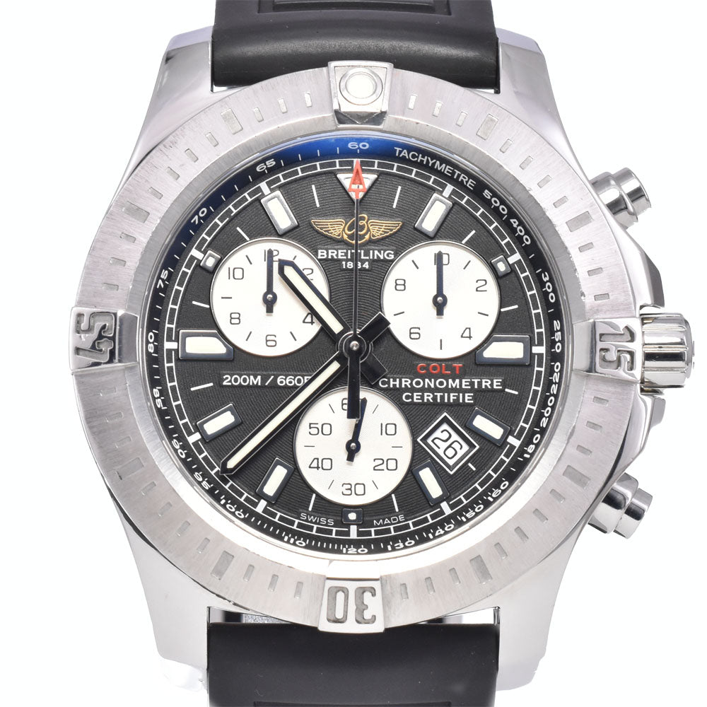 with paper BREITLING Colt A73388 Chronograph Date black Dial Quartz Men's
 Watch O#148832