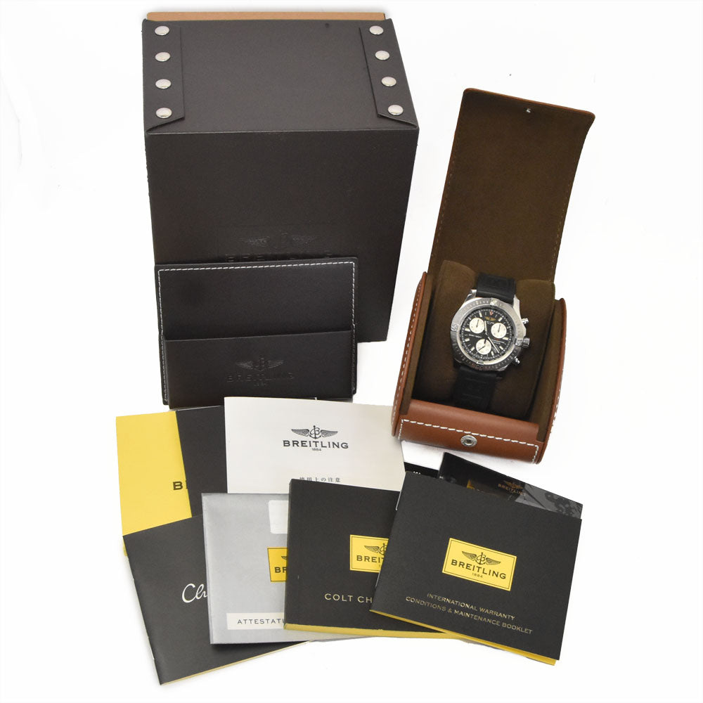 with paper BREITLING Colt A73388 Chronograph Date black Dial Quartz Men's
 Watch O#148832