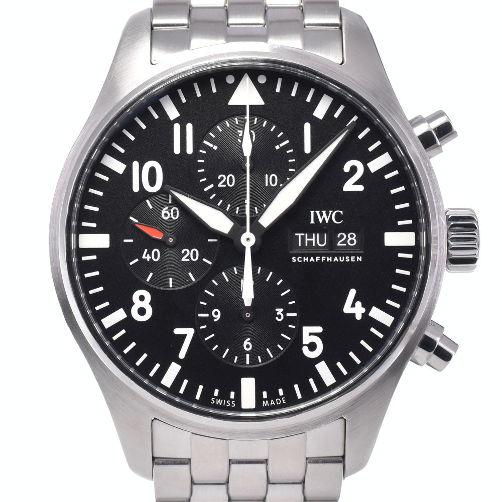 with paper IWC SCHAFFHAUSEN Pilot watch IW377710 Chronograph black Dial Automatic Men's
 Watch O#148834