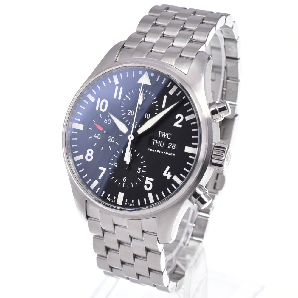 with paper IWC SCHAFFHAUSEN Pilot watch IW377710 Chronograph black Dial Automatic Men's
 Watch O#148834