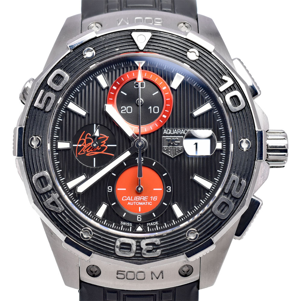 with paper TAG HEUER Aqua racer CAJ2113.FT6023 Collaboration with Kei Nishikori black Dial Automatic Men's
 Watch Q#148835