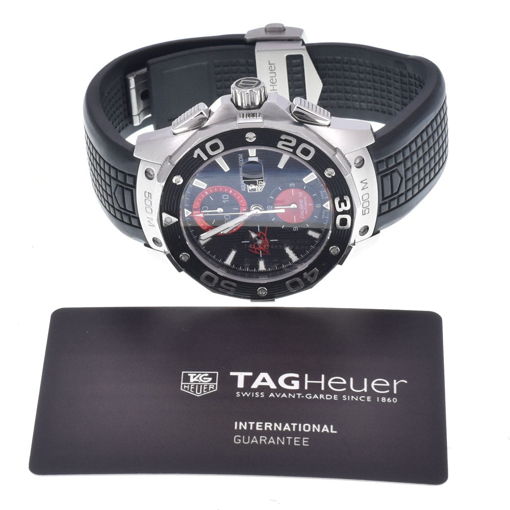 with paper TAG HEUER Aqua racer CAJ2113.FT6023 Collaboration with Kei Nishikori black Dial Automatic Men's
 Watch Q#148835
